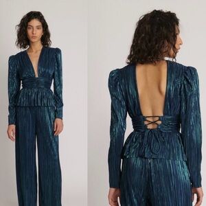 Sabina Musayev Teal Blouse